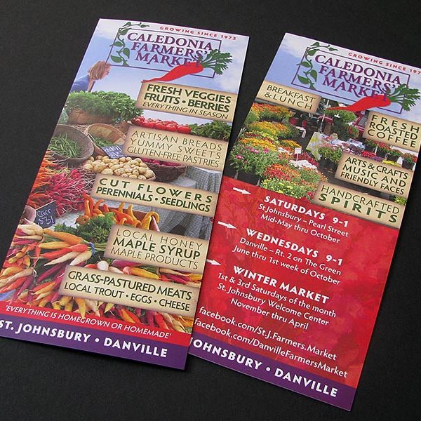 Rack card for Caledonia Farmers' Market